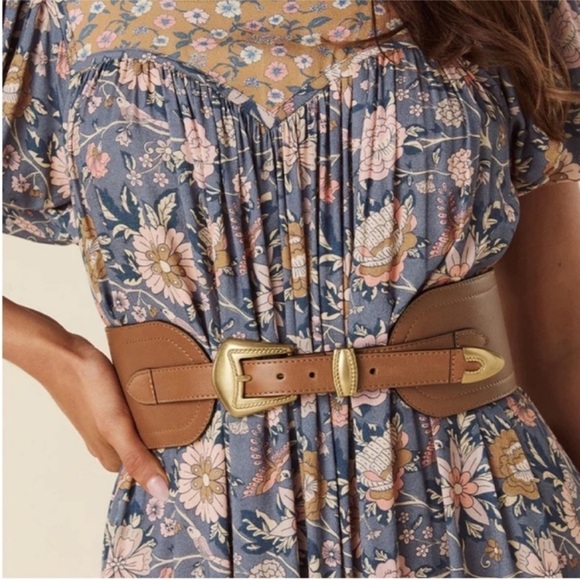 Spell Accessories - Spell vista belt Tan Leather Belt with Gold Buckle